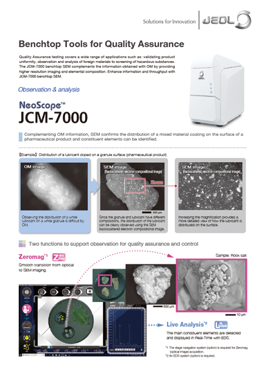 품질 보증을 위한 JCM-7000 NeoScope™ 탁상용 도구