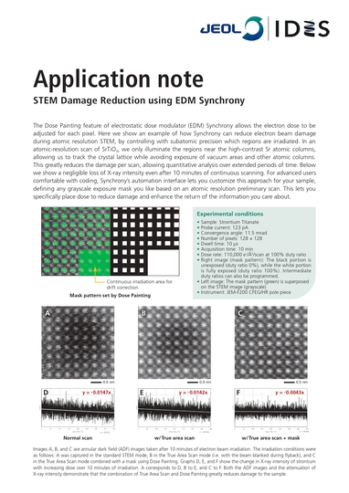 IDES Application note STEM Damage Reduction Using EDM Synchrony