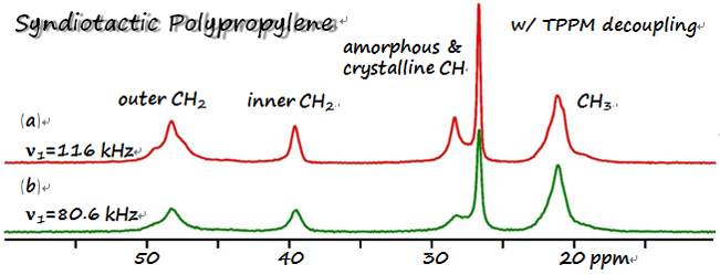 13C CPMAS spectra for syndiotactic polypropylene