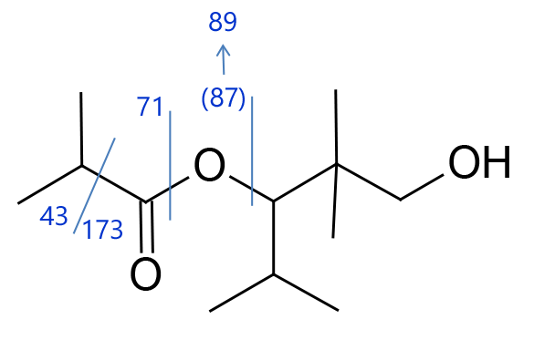 Structure formula for 2,2,4-Trimethyl-1,3-pentanediol diisobutyrate