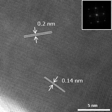 3. JEM-1400Flash (HR) で撮影した高分解能像 (試料：金単結晶, 加速電圧：120 kV)