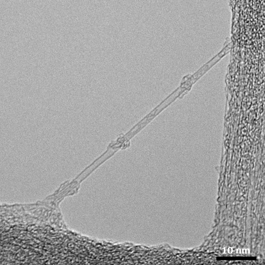 図3. JEM-1400Flash (HR) で撮影した高分解能 Ki (試料：カーボンナノチューブ、加速電圧：120 kV)