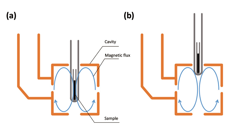 Fig.1 Sample set up in the cavity.