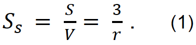 𝑆𝑠 = 𝑆/𝑉= 3/𝑟. (1)