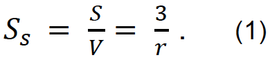 𝑆𝑠 =  𝑆/𝑉=  3/𝑟. (1) 