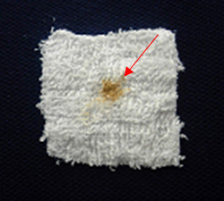 Fig. 1  A foundation stain on a piece of cloth.